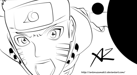 Naruto Bijuu Mode Coloring Page